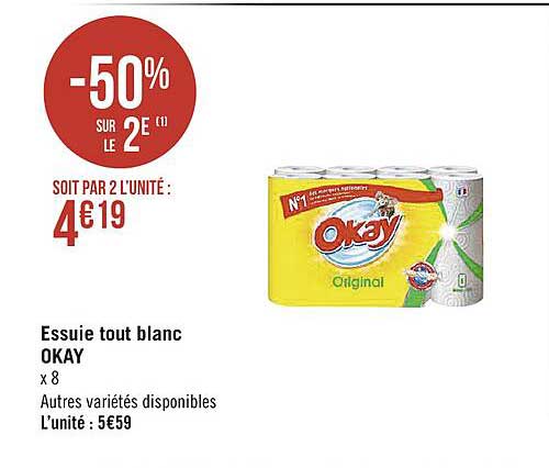 essuie-tout blanc okay