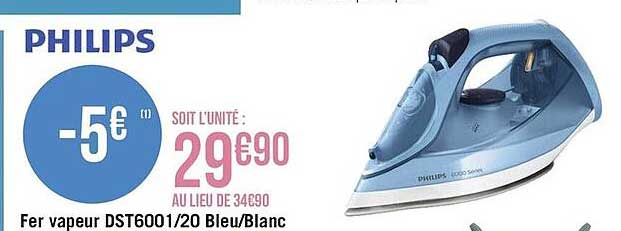 fer vapeur dst6001-20 bleu-blanc philips