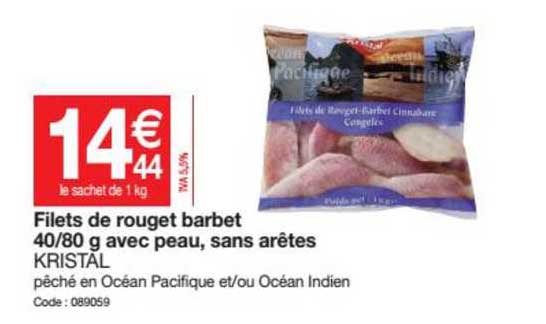 Filets De Rouget Barbet 40-80 G Avec Peau, Sans Arêtes Kristal