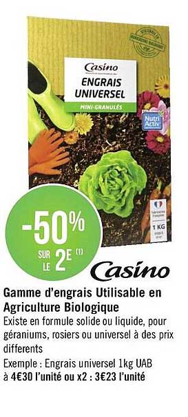 gamme d'engrais utilisable en agriculture biologique