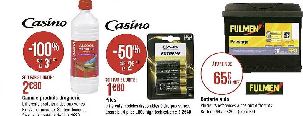 gamme produits droguerie, piles, batterie auto