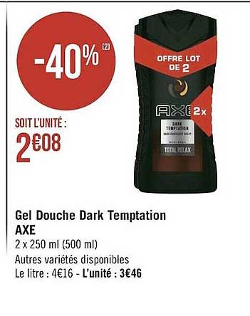 gel douche dark temptation axe