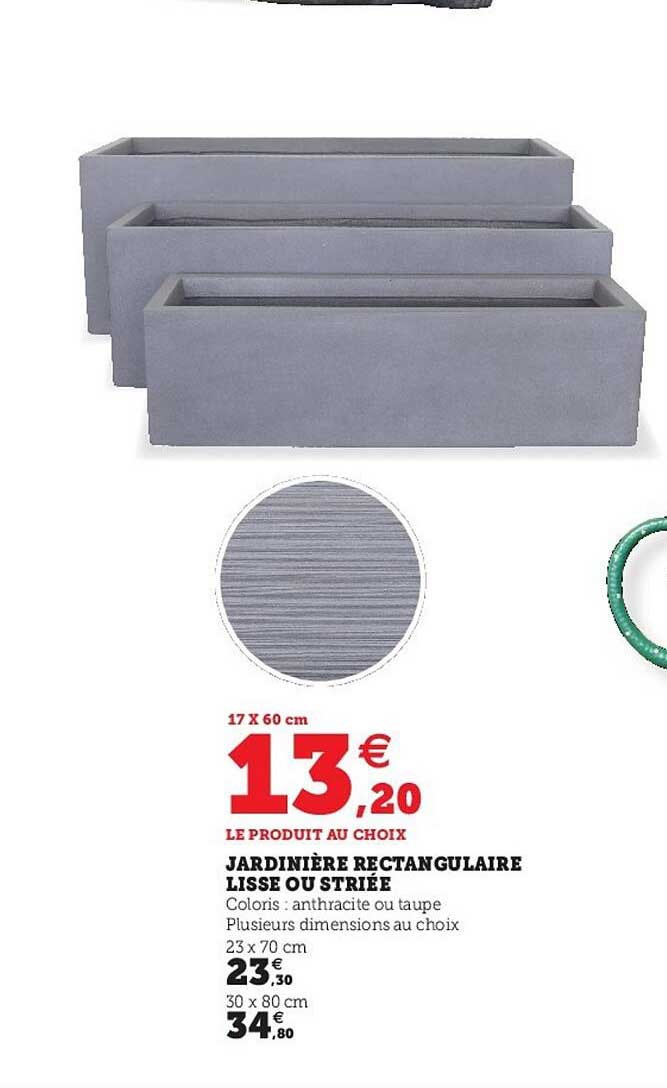 Jardinière Rectangulaire Lisse Ou Striée