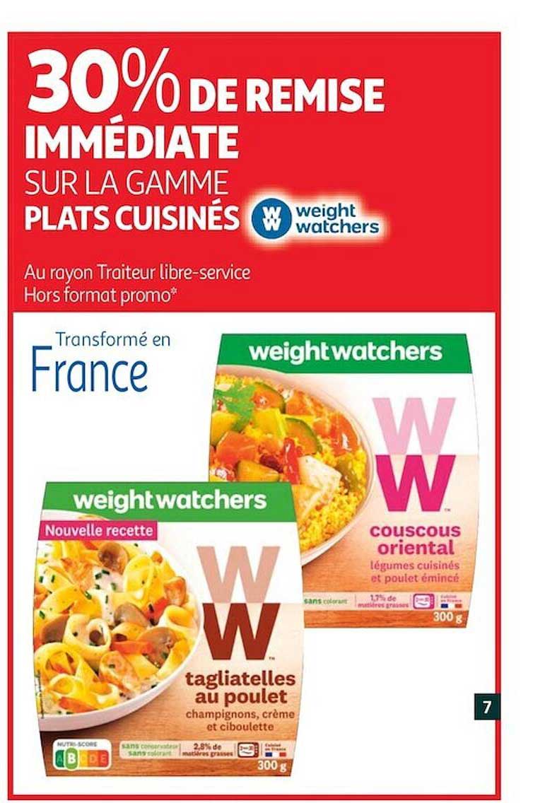 la gamme plats cuisinés weight watchers