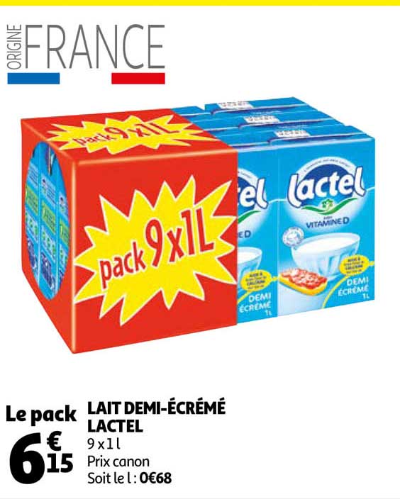 lait demi-écrémé lactel