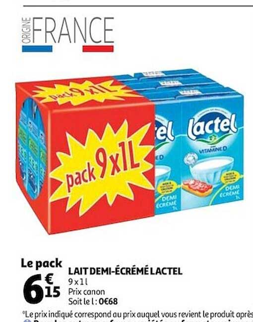 lait demi-écrémé lactel
