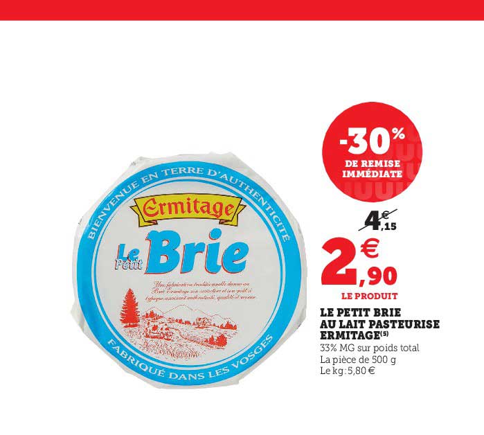 Le Petit Brie Au Lait Pasteurisé Ermitage