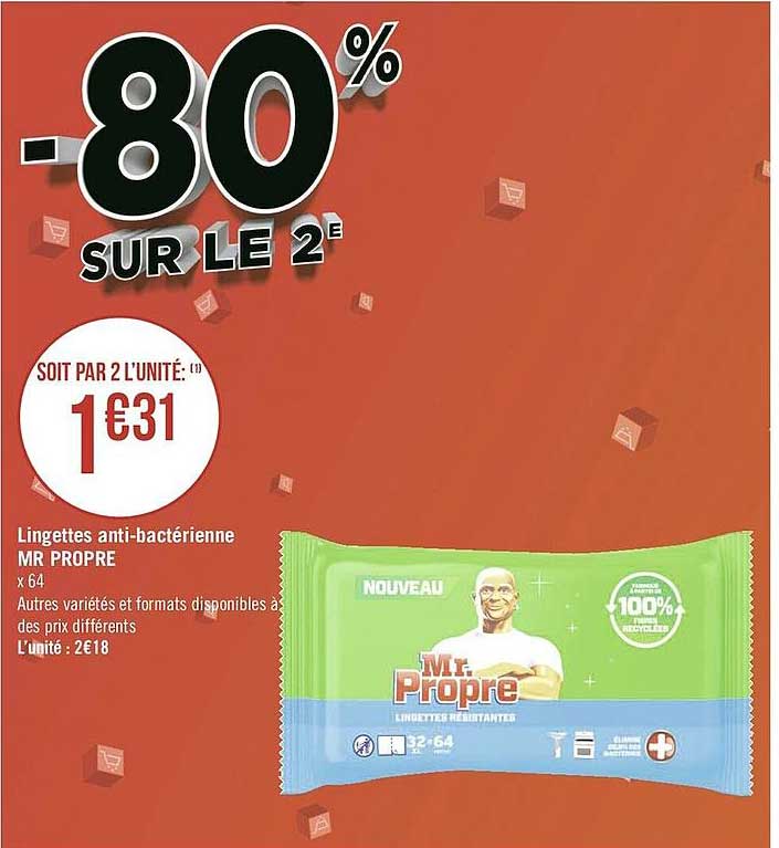 lingettes anti-bactérienne mr propre