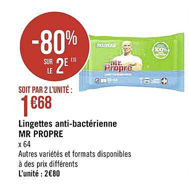 lingettes anti-bactérienne mr propre