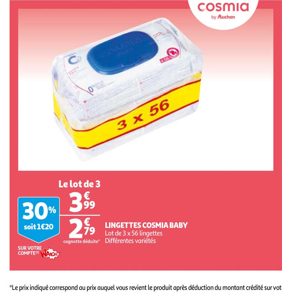 Lingettes Cosmia Baby