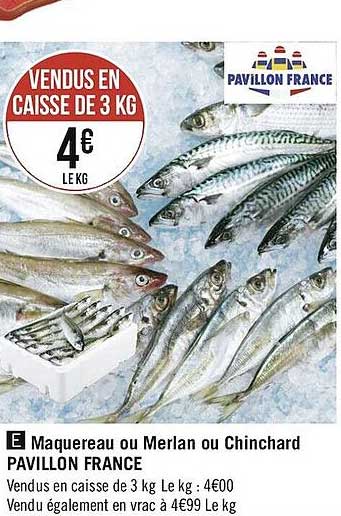 maquereau ou merlan ou chinchard pavillon france