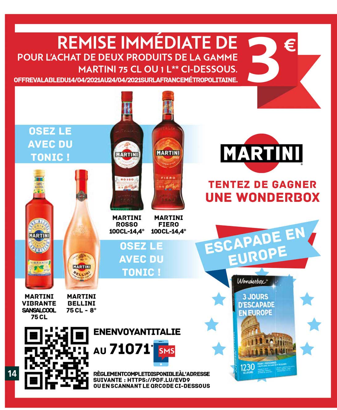 Martini Vibrante Sans Alcool, Martini Bellini, Martini Rosso, Martini Fiero