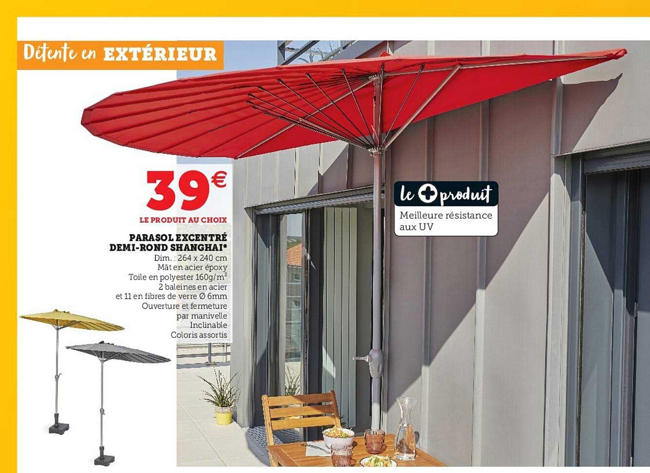parasol excentré demi-rond shanghai