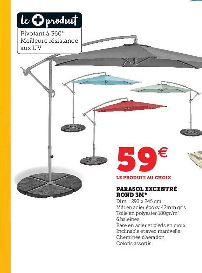 parasol excentré rond 3m