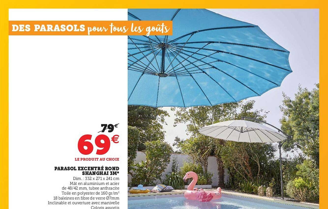 parasol excentré rond shanghai 3m