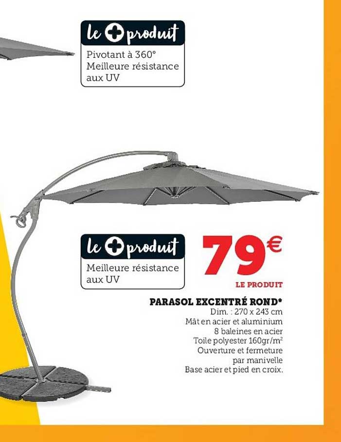 parasol excentré rond