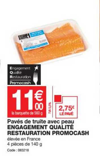 pavés de truite avec peau engagement qualité restauration promocash