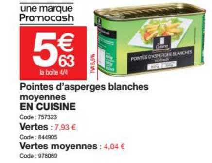 pointes d'asperges blanches moyennes en cuisine