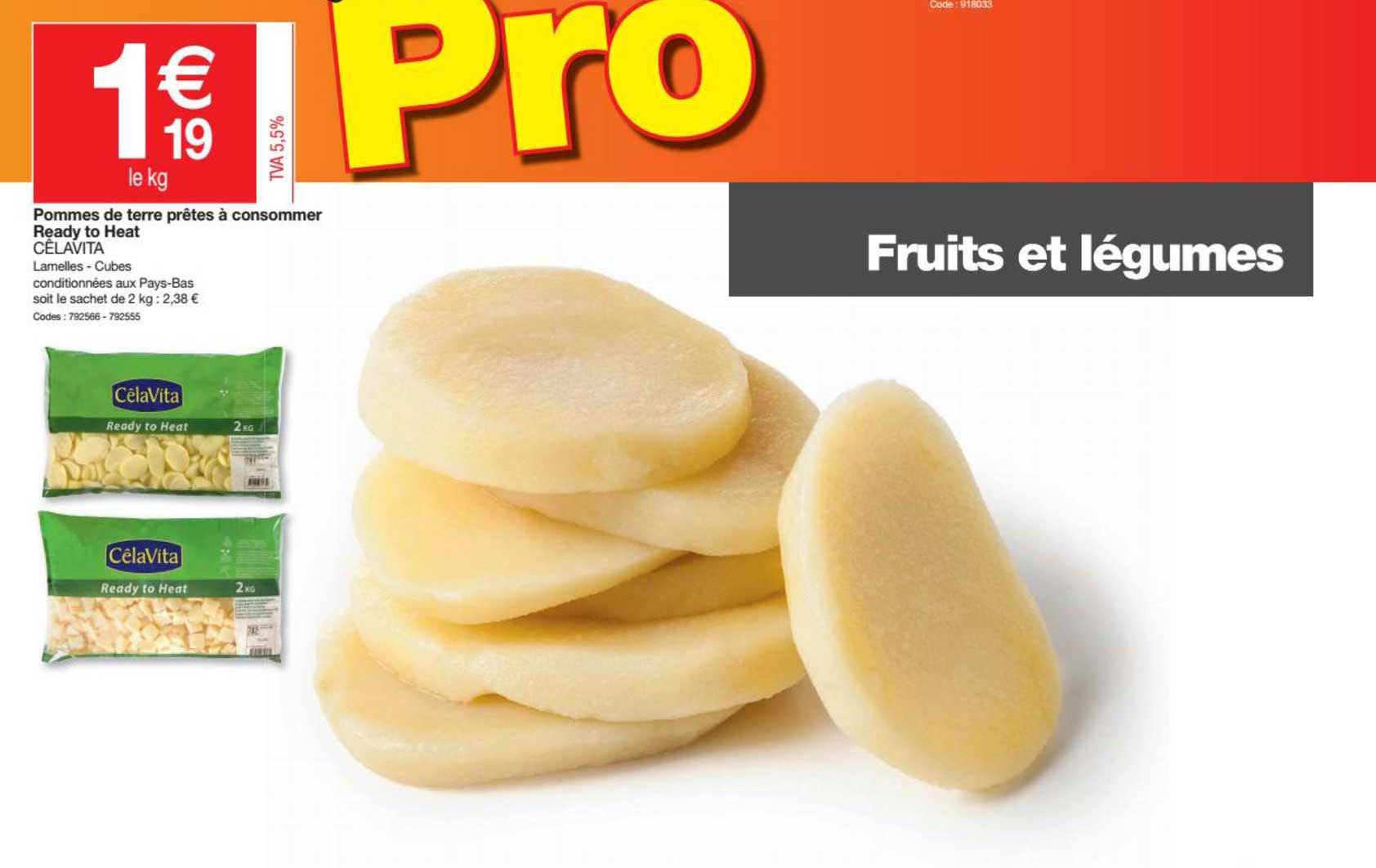 pommes de terre prêtes à consommer ready to heat celavita