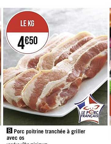 Porc Poitrine Tranchée à Griller Avec Os