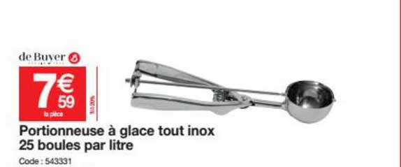 portionneuse à glace tout inox 25 boules par litre