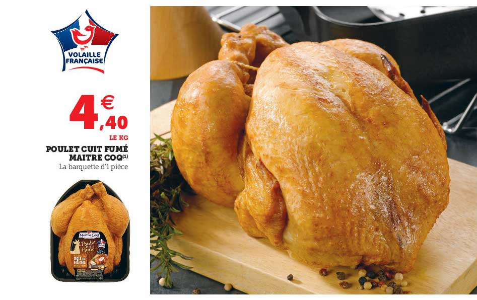 poulet cuit fumé maître coq