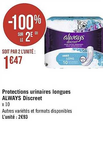 protections urinaires longues always discreet