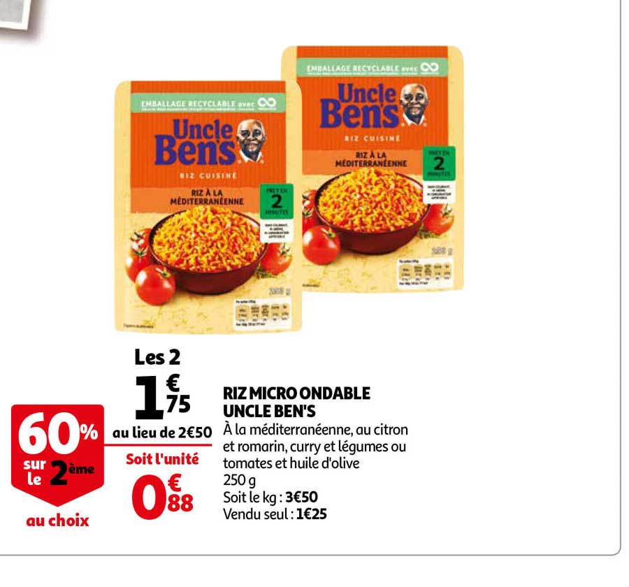 riz micro ondable uncle ben's