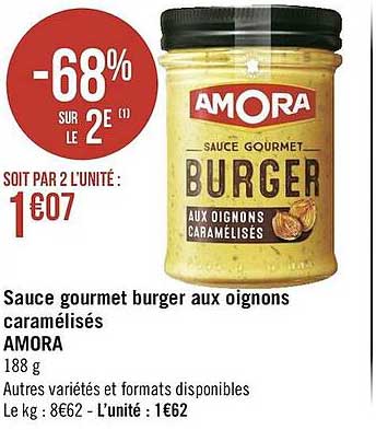 Sauce Gourmet Burger Aux Oignons Caramélisés Amora