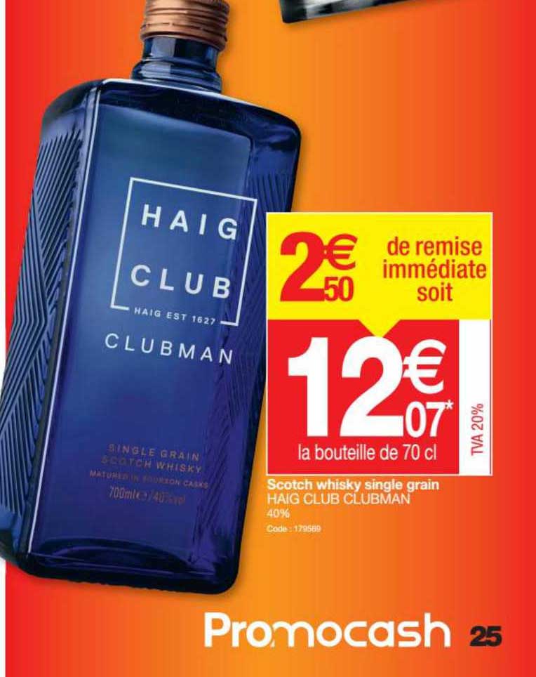 scotch whisky single grain haig club clubman