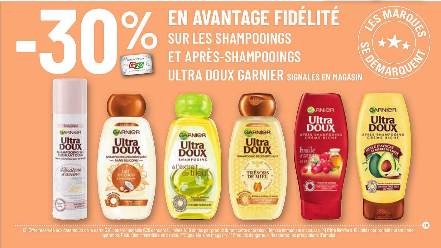 shampooings et après-shampooings ultra doux garnier