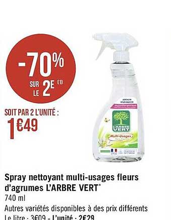 spray nettoyant multi-usages fleurs d'agrumes l'arbre vert