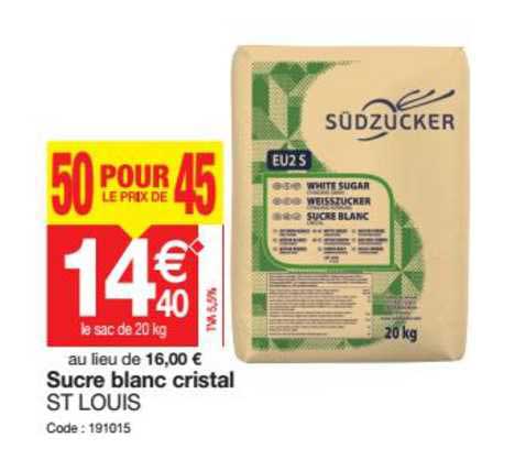 sucre blanc cristal st louis