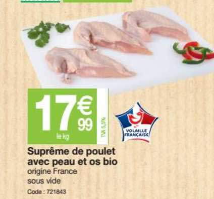 Suprême De Poulet Avec Peau Et Os Bio