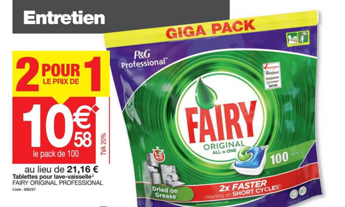 tablettes pour lave-vaisselle fairy original professional