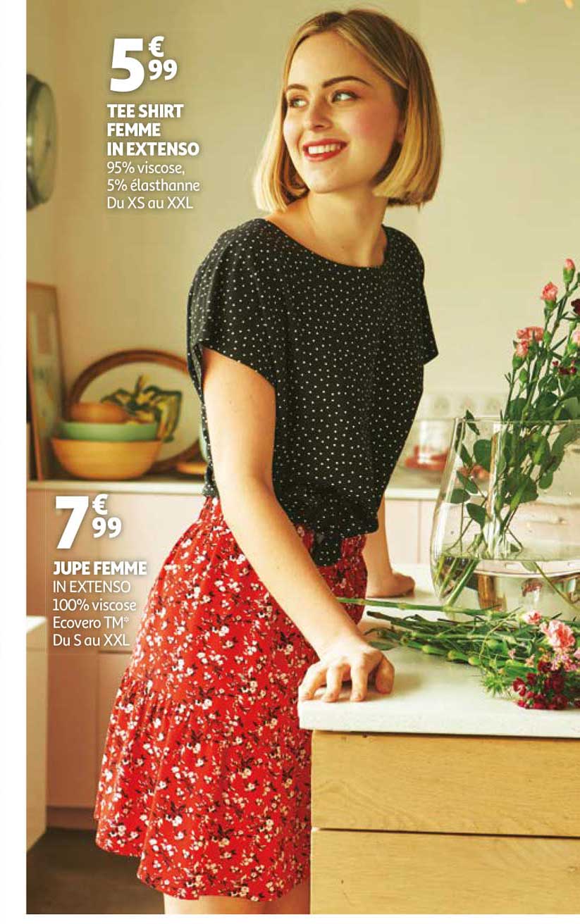 tee shirt femme in extenso, jupe femme in extenso