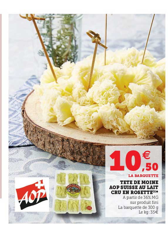 tête de moine aop suisse au lait cru en rosette