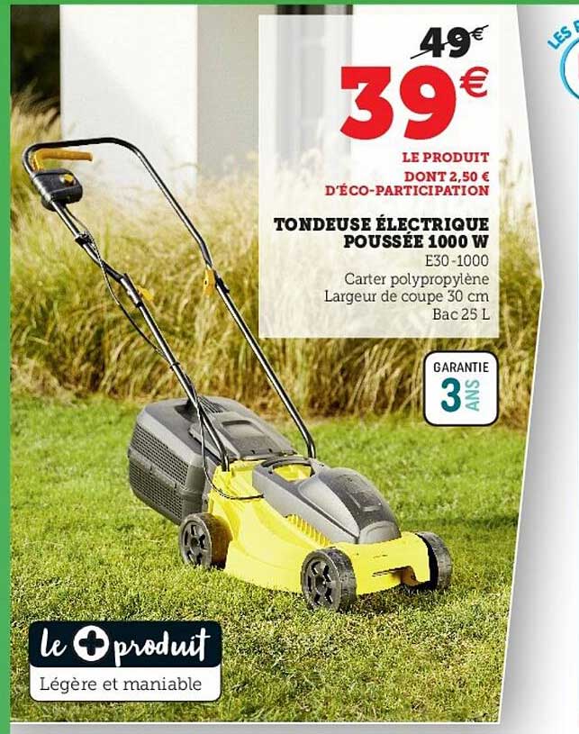 tondeuse électrique poussée 1000 w