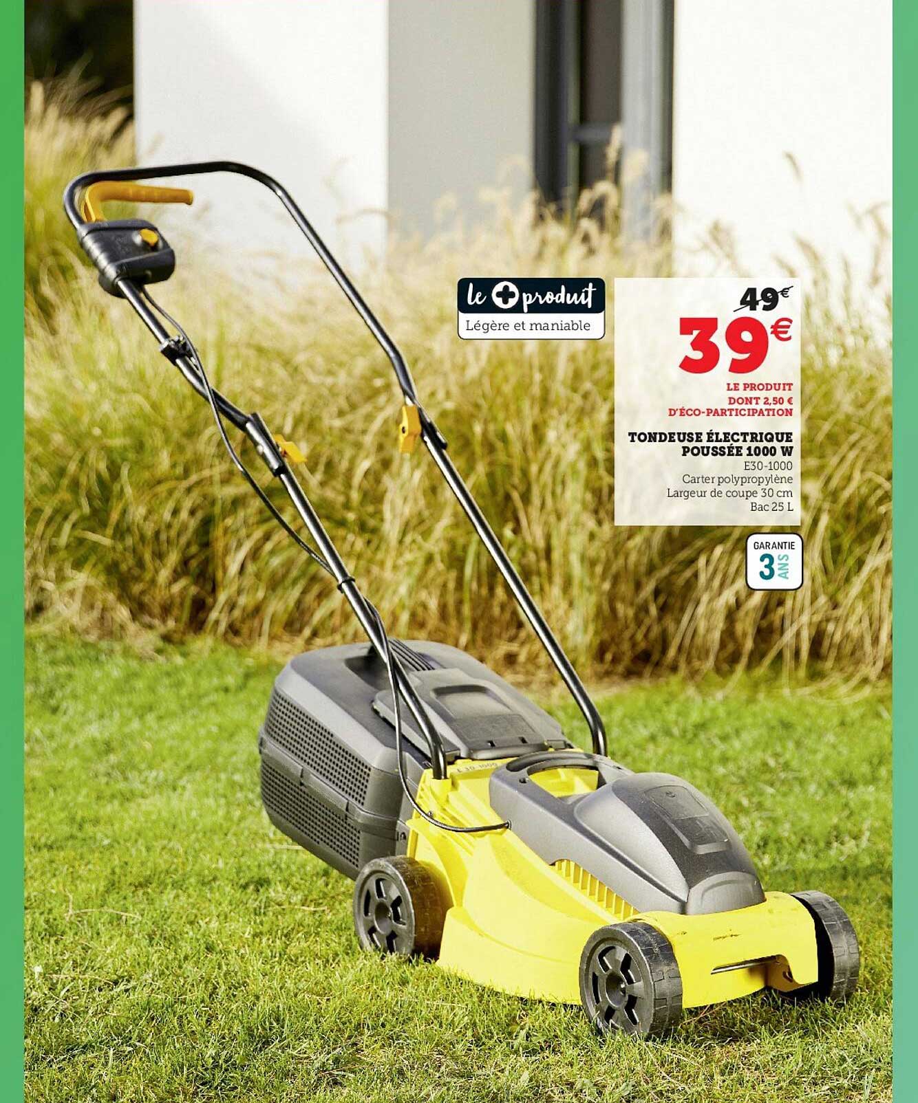 tondeuse électrique poussée 1000w