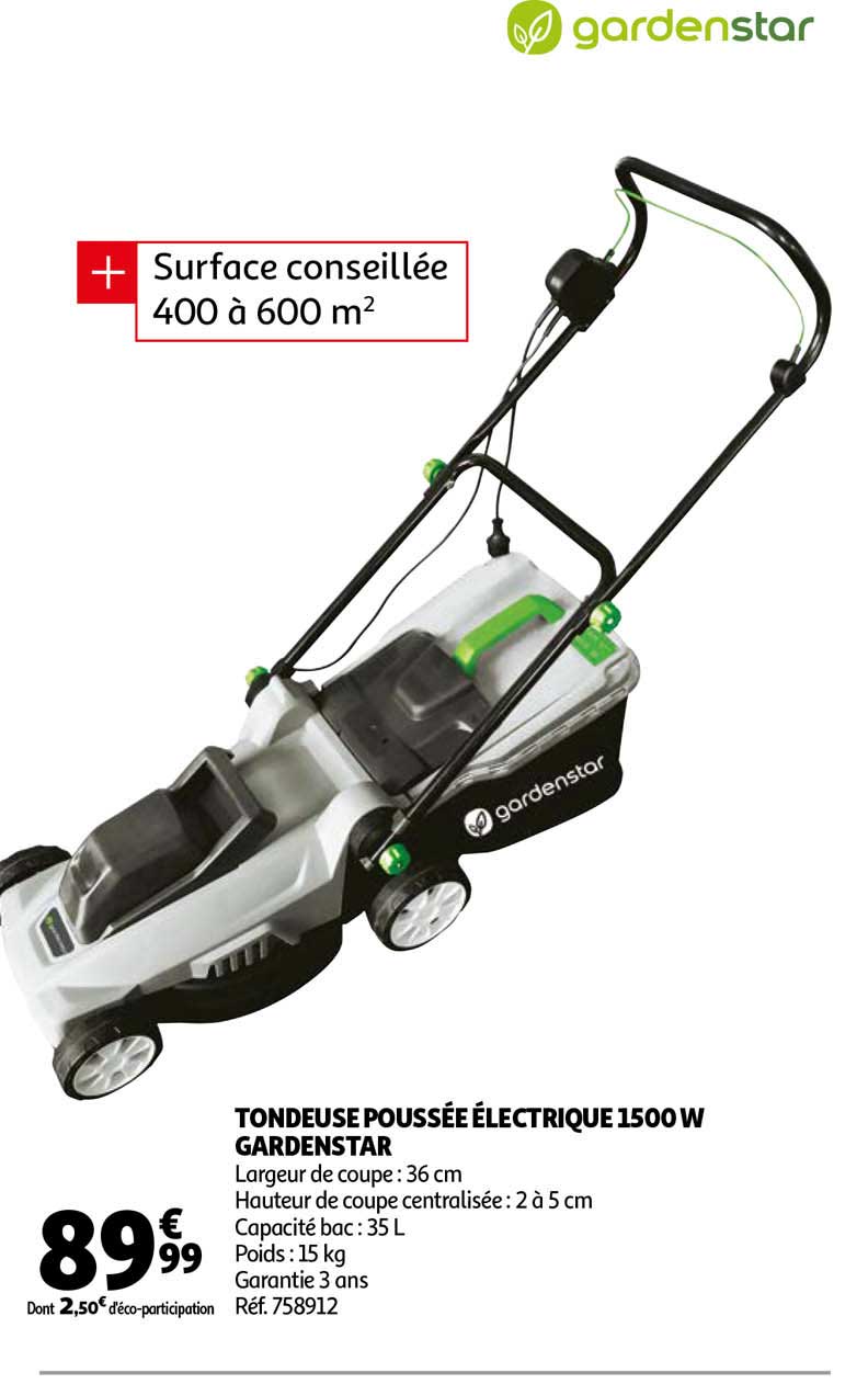 tondeuse poussée électrique 1500 w gardenstar