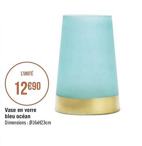 Vase En Verre Bleu Océan