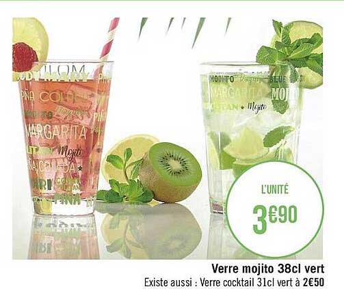 verre mojito 38cl vert