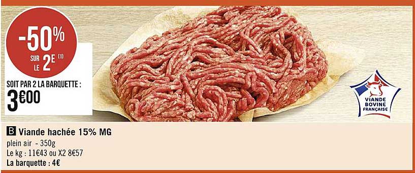 Viande Hachée 15% Mg