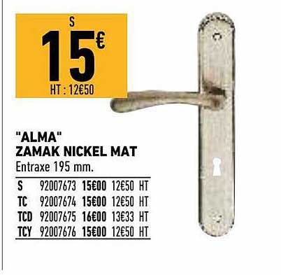 "alma" Zamak Nickel Mat