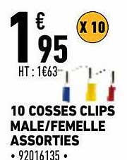 10 cosses clips male-femelle