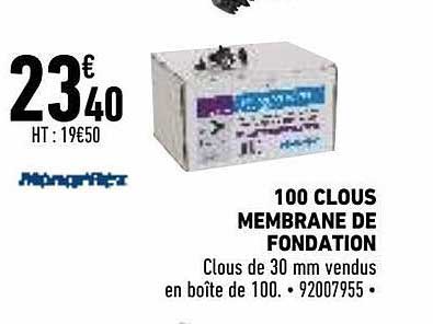 100 clous membrane de fondation
