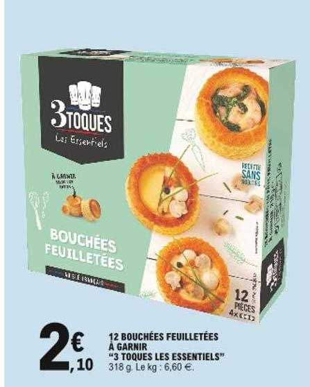 12 bouchées feuilletées à garnir "3 toques les essentiels"