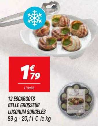 12 escargots belle grosseur lucorum surgelés