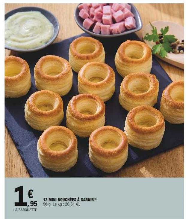 12 mini bouchées à garnir