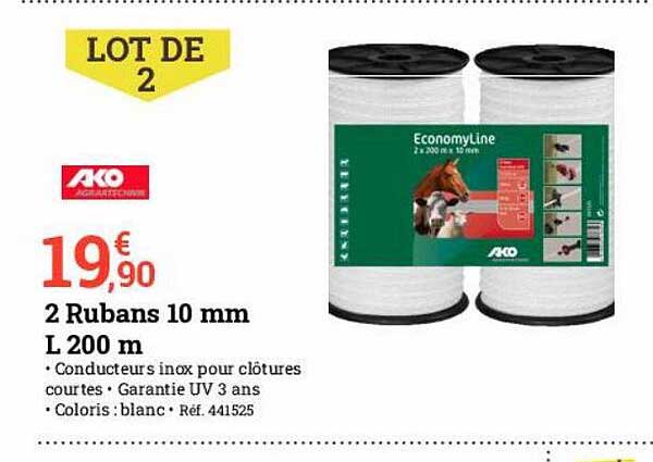 2 Rubans 10 Mm L 200m Ako